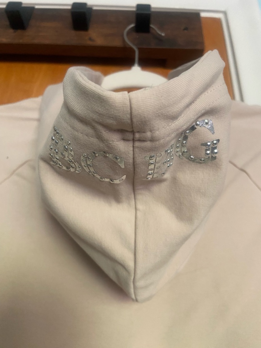 ✌️BCBGMaxAzria Beige Zip-Up Hoodie/Pants with Silver Logos/Hardware - Picture 7 of 15